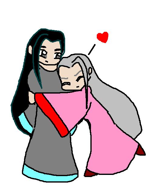 Aww... Salm gets a wuving huggy from Sakata!